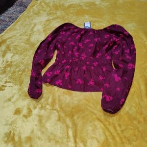 NWT Floral Long Sleeve Blouse